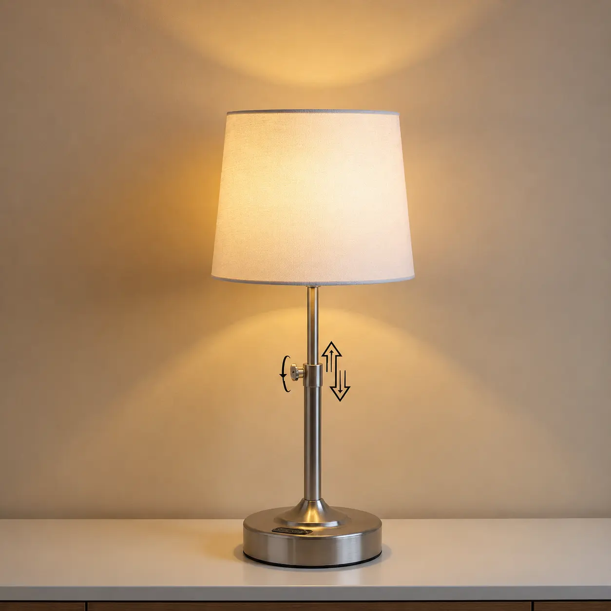 【Clearance】MATULSA Height Adjustable Table Lamp with Timer, Cordless Rechargeable Lamps, Dimmable Portable Table Light for Camping Restaurant, LED Wireless Lamps, Bulb Included