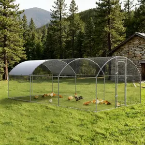 ORANLAND Metal Dome Chicken Coop Heavy Duty Secure Enclosure with Roof Durable Steel Frame Waterproof UV Protection Easy Install Lockable Door for Poultry Keepers