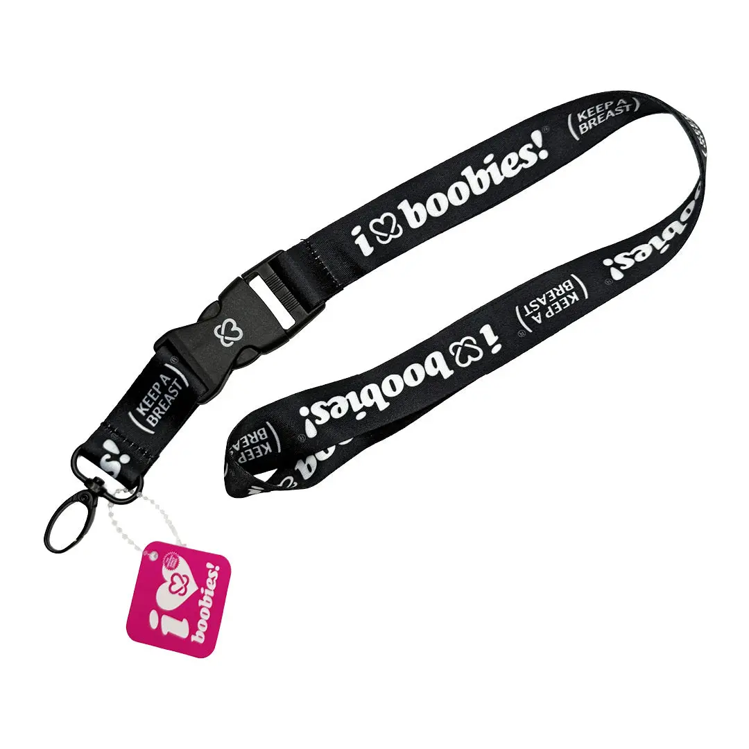 i love boobies! Lanyard - Night (Black / White)