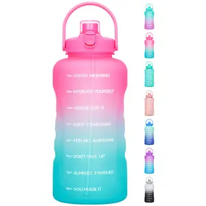 128OZ Eco-Friendly Polypropylene PP Sports Drink Bottle, 2-in-1 Chug & Straw Lid with Handle, Leak-Proof Hydration Tumbler, 2pcs Straws for Daily & Exercise Use, Outdoor Fun