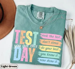 Comfort Colors Test Day Teacher Shirt, State Testing Comfort Colors TShirt, Test Coordinator Final Exam Week Teacher Team T-Shirt, Motivational Inspiration Cotton Graphic Tees Funny Shirt Tee