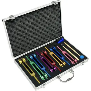 Chakra Tuning Forks Set for , 7 Chakra+1 Soul Purpose Weighted Tuning Forks with Exquisite Aluminum  Box, Multicolour,(126.22 Hz, 136.1 Hz, 141.27 Hz, 172.06 Hz etc)
