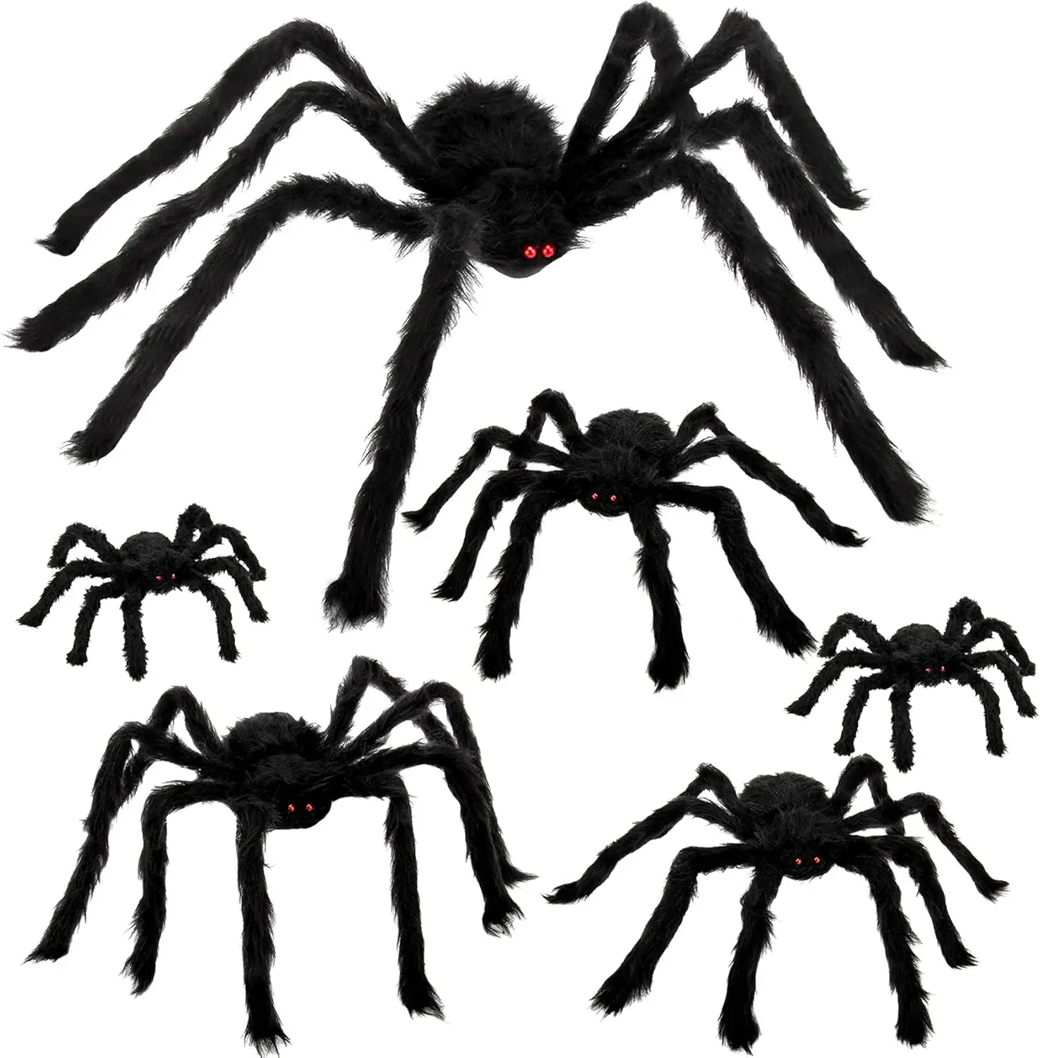 6 Pcs Halloween Spider Decorations, Realistic Large Scary Spider Decoration for Home Giant Spiders Props for Indoor Outdoor Party Decorations
