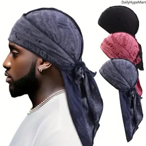 Vintage 3PCS Pirate Cap Set, Adjustable Polyester Bandanas