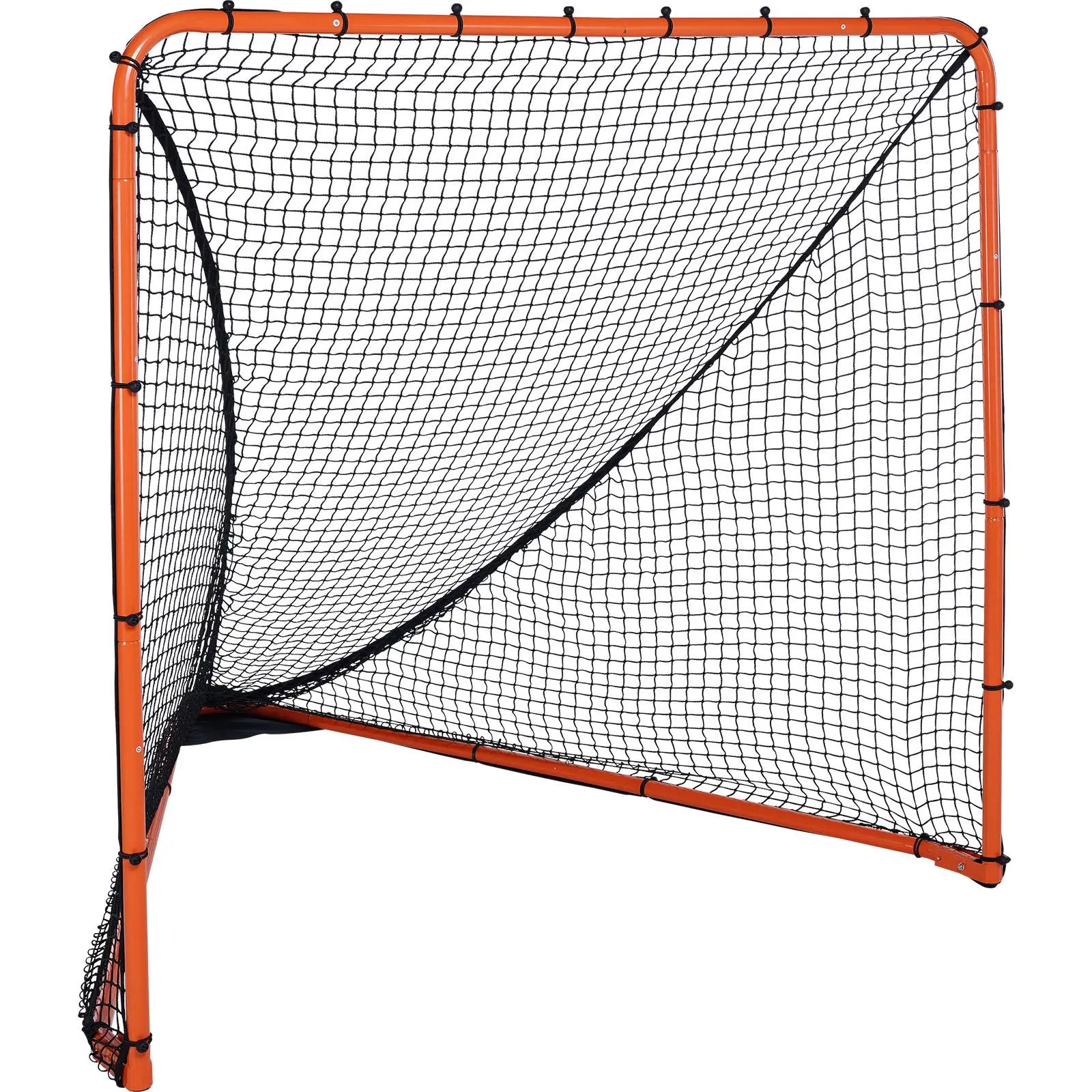 【SummerFinds】VEVOR Lacrosse Goal,  6' x 6' Lacrosse Net, Folding Portable Backyard Lacrosse Training Equipment, Steel Frame Training Net, Quick & Easy Setup Lacrosse Goal, Perfect for Adult Training, Orange