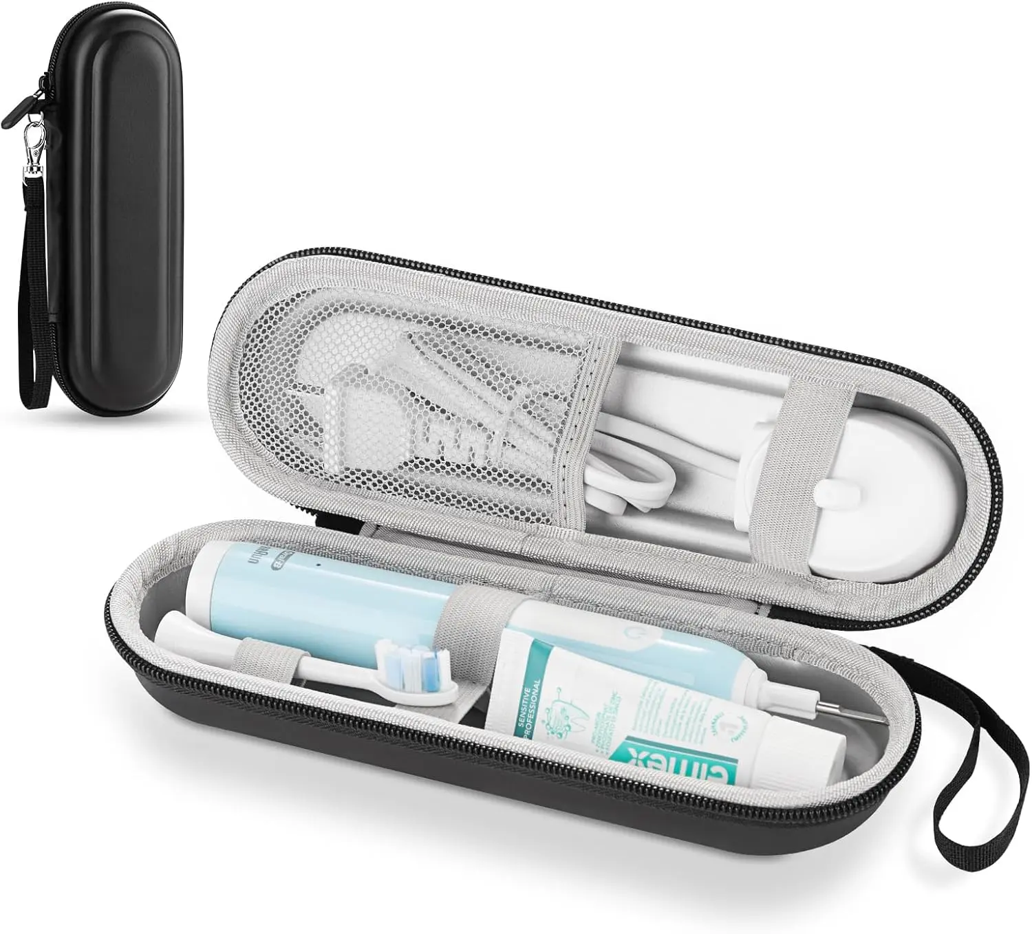 Toothbrush Travel Case for Oral B/Oral-B Pro 1000 1500 5000 7000 & Philips Sonicare Toothbrush, Hard Protective Storage Bag (Black)