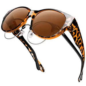 Fit Over Glasses Sunglasses for Women Men, Oversized Cat Eye Sunglasses Polarized 100% UV400 Protection