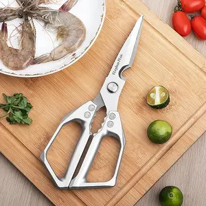 1pc Heavy-Duty Professional Kitchen Scissors - Sharp Stainless Steel Meat Shears with Non-Slip Grip, for Home, Restaurant, Butcher, Outdoor, Gardening - Commercial & Household Use - Durable Construction, Restaurant Equipment, Ergonomic Handles