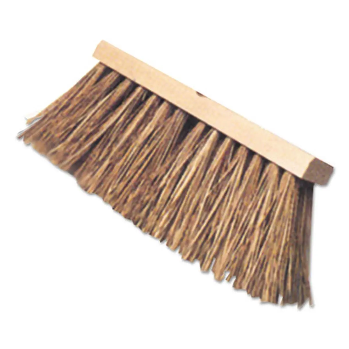 NSN 16-in Sturdy Palmyra Bristle Street Push Broom (6 inches and above) with 2 3/4"-Tapered Holes, Dog & Cat Pet Hair Removal Grooming Tool Designed for Street Sweeping