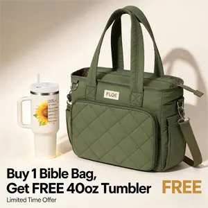 Live Stream Exclusive, Limited-Time Offer - FLOE Large Bible Bag with Bible Cover Case for Women, Bible Study Supplies Journaling Kit Accessories – Buy 1 Get Free 40oz Tumbler