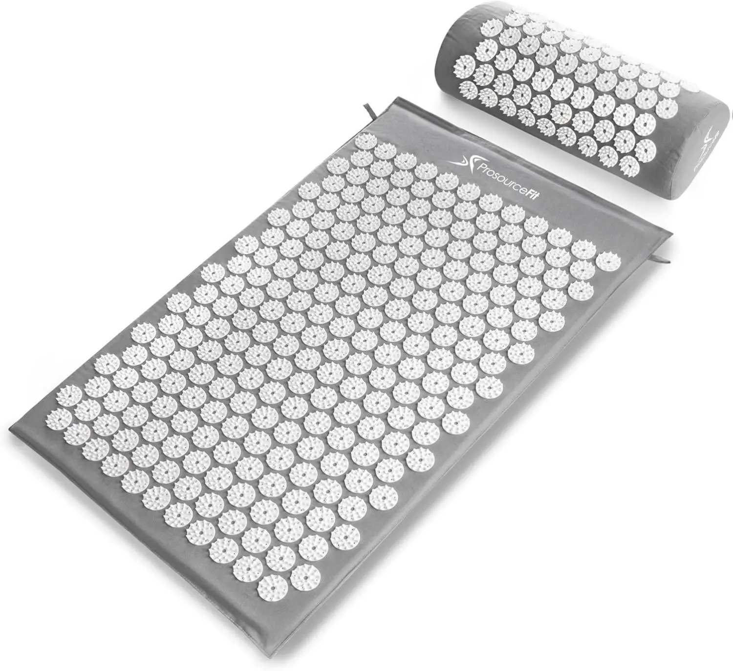 ProsourceFit Acupressure Mat and Pillow Set for Back/Neck Pain Relief and Muscle Relaxation, Large - Black/Black Comfort Body Care