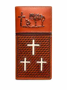 Western Cross Wallet | Cowboy Prayer Rodeo Checkbook Wallet
