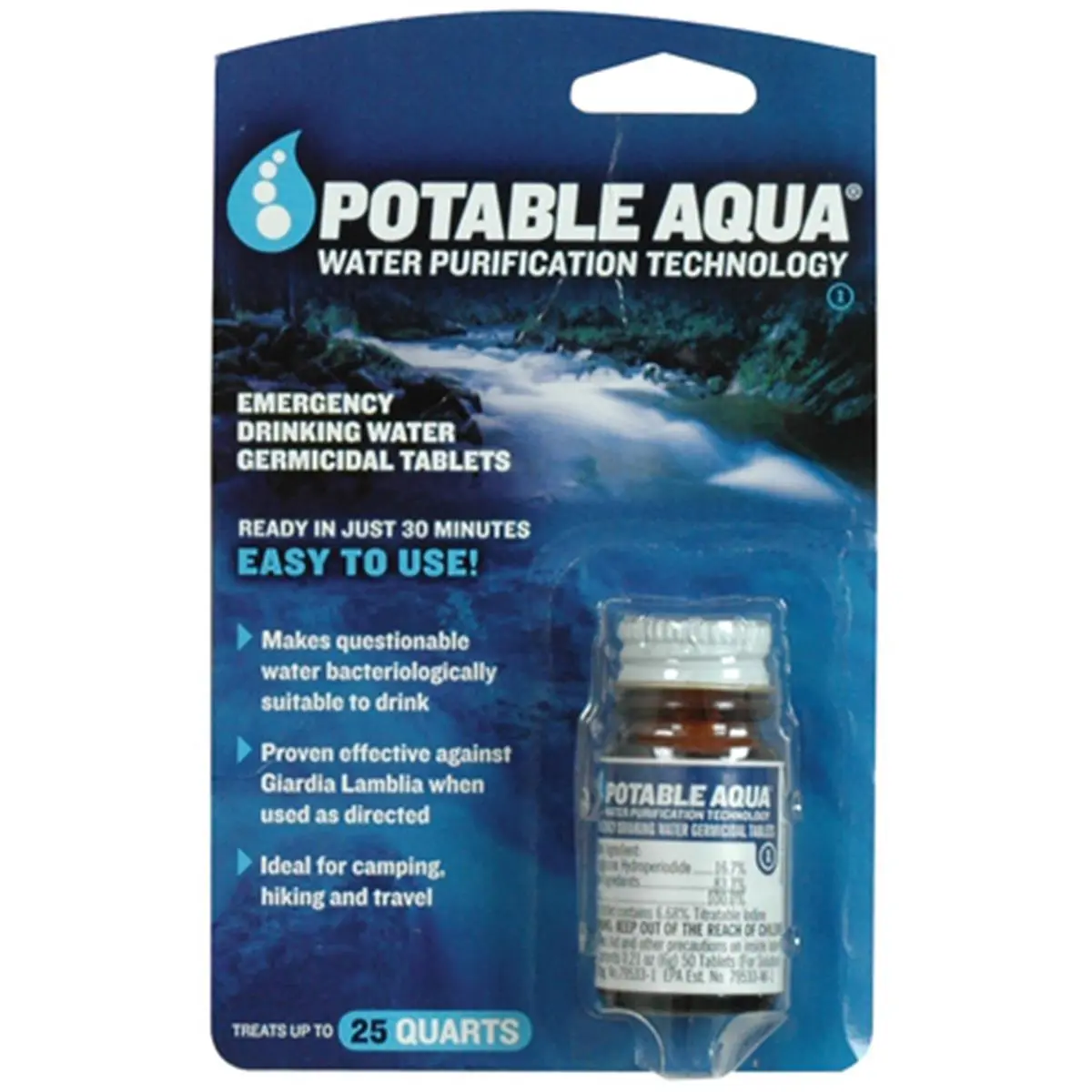 2 212 MAIN Potable Aqua 371240 Iodine Base Water Purification Tablets, Aquatic Water Cleaner Purifier for Fish Tank Pumps & Filters