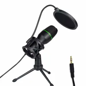 Condenser Microphone USB 3.5mm AUX Wired For PC Laptop Computer Professional Gaming Accessories Kit Live Streaming Equipment Gamer Sound Live Streaming Podcast RGB light recording live broadcast video song