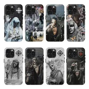 Baldwin IV The Leper King Crusader King Luxury Custom Phone Case, Medieval Christian Cross Armor Rubber Shell, Gothic Faith Aesthetic Wireless Device Accessory with Resistance & Protection for iPhone 17-12 11 Pro Max Plus, Galaxy S26-S22