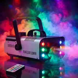 Smoke Machine 1200W 6000CFM with Wireless Remote 6 LED Lights for Outdoor Indoor Christmas Weddings Stage DJ Disco Parties