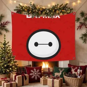 B-Big Hero 6 CARTOON Flags Multi Size Atmosphere Flag, Cheerleading Hand Pulled Banner, Portable Outdoor Event Flag & Wall Decor for Sports, Parties, Home and Room Decoration