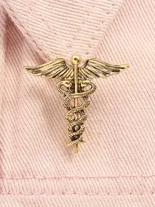 Retro Medical Caduceus Enamel Pins Medicine Symbol Wing with Snakes Alloy Brooch Pin Clip Lapel Backpack Badge Fashion Jewelry Accessories Gift for Doctor Nurse Winged Snake Fashion Accessory