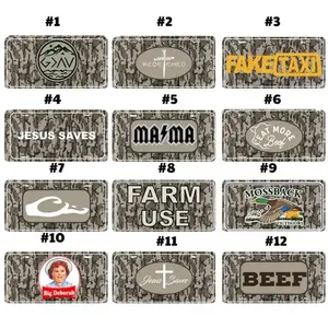 Farm Use/ Jesus Save/ God More Than High And Low/ Fake Taxi/ Beef/ Jesus Save/ Mama Bottomland Camo Car License Plate, Durable Aluminum Tag, 12 Designs, Universal Fit, Fade-Resistant Print, Personalization Ready, Car Accessories, Car Decor