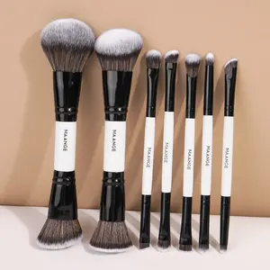 Maange 7-Piece Makeup Brush Set, Face Makeup Brushes, Foundation Brush, Blush Brush, Loose Powder Brush, Eyeshadow Brush, Concealer Brush, Ideal for Home and Travel