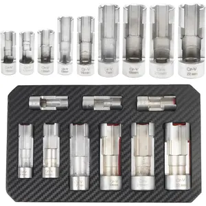 9 count 3/8" & 1/2"  Injector  Line Socket Wrench Set - 10-22mm for Easy Access to Injectors Strut Nuts Sensors