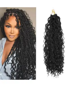 18 inch Goddess Locs Crochet Hair 8 Packs Boho Faux Locs Crochet Braids for Black Women Soft Bohemian Locs Crochet Hair  River Locs Crochet Hair