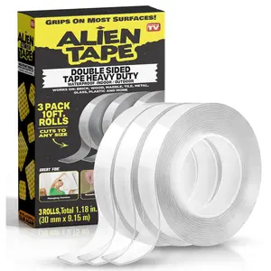 Double Sided Tape Heavy Duty, Nano Tape, Double Sided Mounting Tape, Heavy Duty Double Sided Tape for Walls, Wall Tape, Clear Adhesive Tape for Poster Photo Wall Décor As Seen on TV 30 Feet