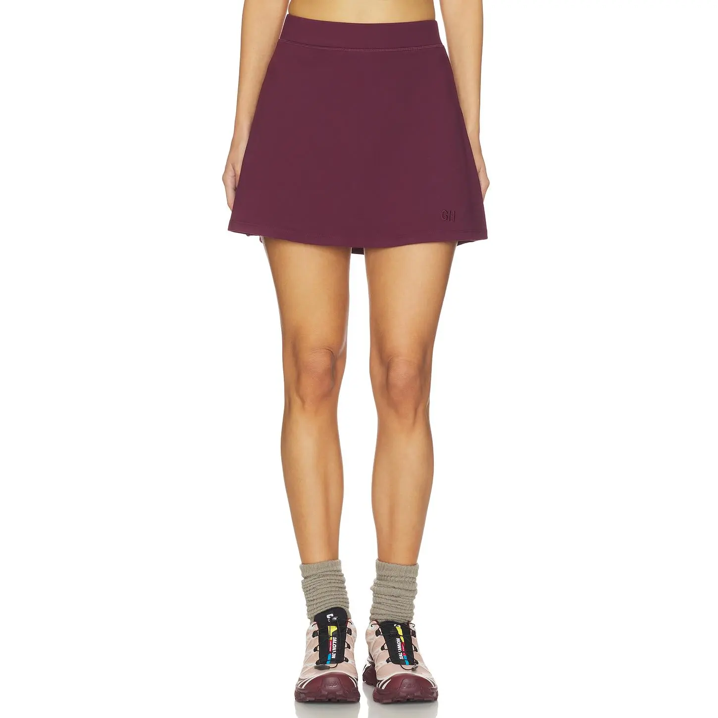 Gold Hinge Motioncloud A-line Skirt in Burgundy