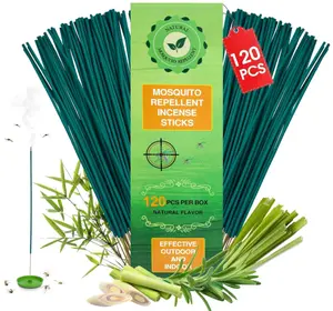 120 Pcs Natural Mosquito Repellent Outdoor Patio, Citronella Oil Mosquito Incense Sticks Plant-Based Bug Repellent for Patio Camping Fishing Backyard Travel Mosquito Control