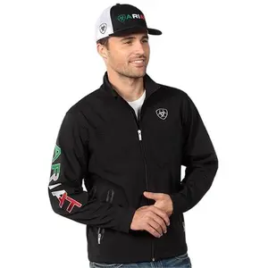 ARIAT Team Softshell Jacket - Black, Zip Closure, Casual Style, Designed for Team Events