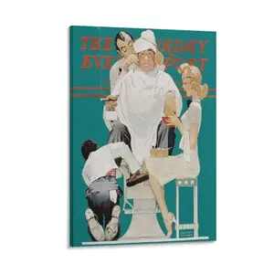 Full Treatment, 1940 by Norman Prints Rockwell Canvas Poster Canvas Poster Bedroom Decor Sports Landscape Office Room Decor Gift Frames Wall Ornaments Decoration