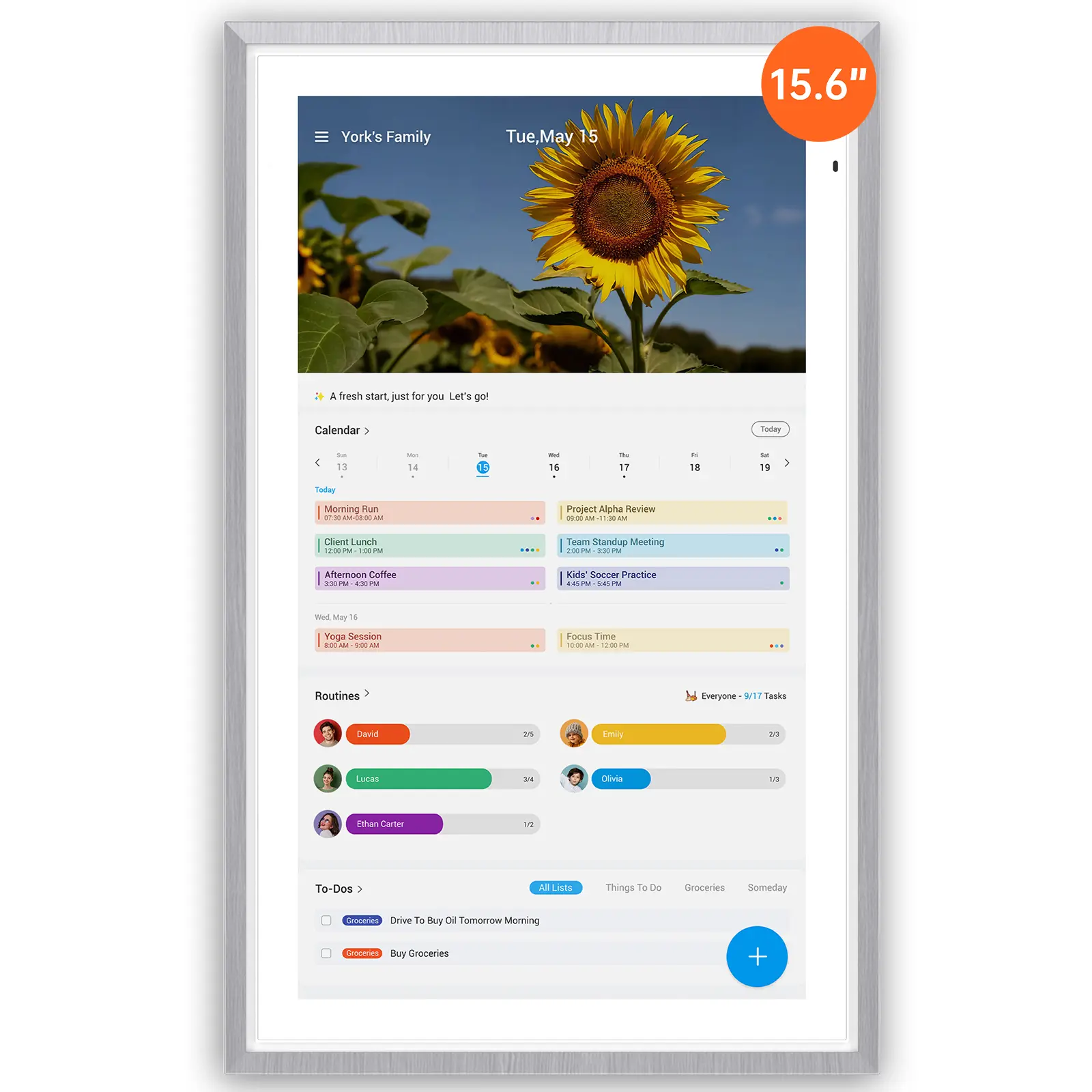 【Dual-Mode】Apolosign Digital Family Calendar, 21.5" 15.6" Wall Planner Calendar, for Kids Chore Chart, Daily Routines, Tasks, Schedules Organizer, Auto Sync Calendar, Supports Customize Widget Dashboard, Google Home, Voice Control
