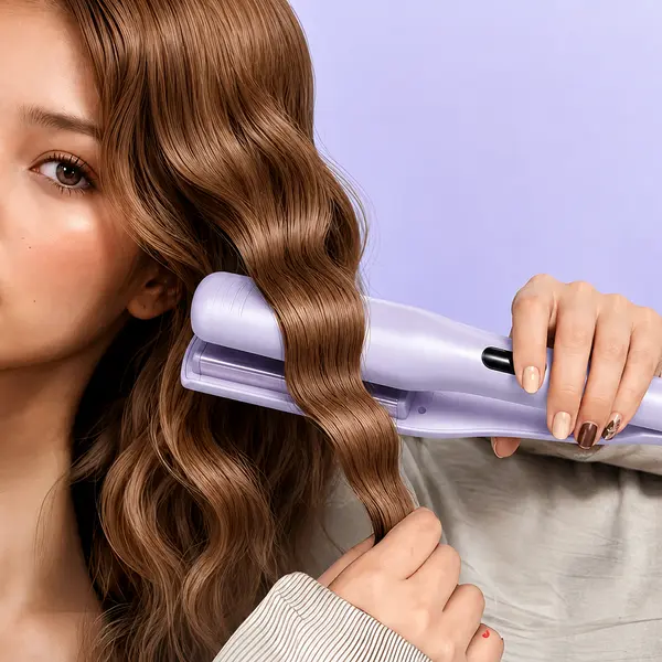 32mm Korean Crimping Hair Wand with Clamp - Personal Care Appliance, Hair Styling Tool, Beach Wave Crimper, Crimper Wand Curler for Bouncy Curls, Wavy Styling, Frizz Control, Youthful Look, Curly Hair