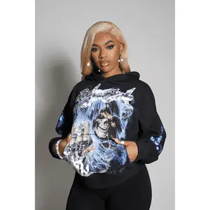 Shaquala Black Rhinestone Hoodie