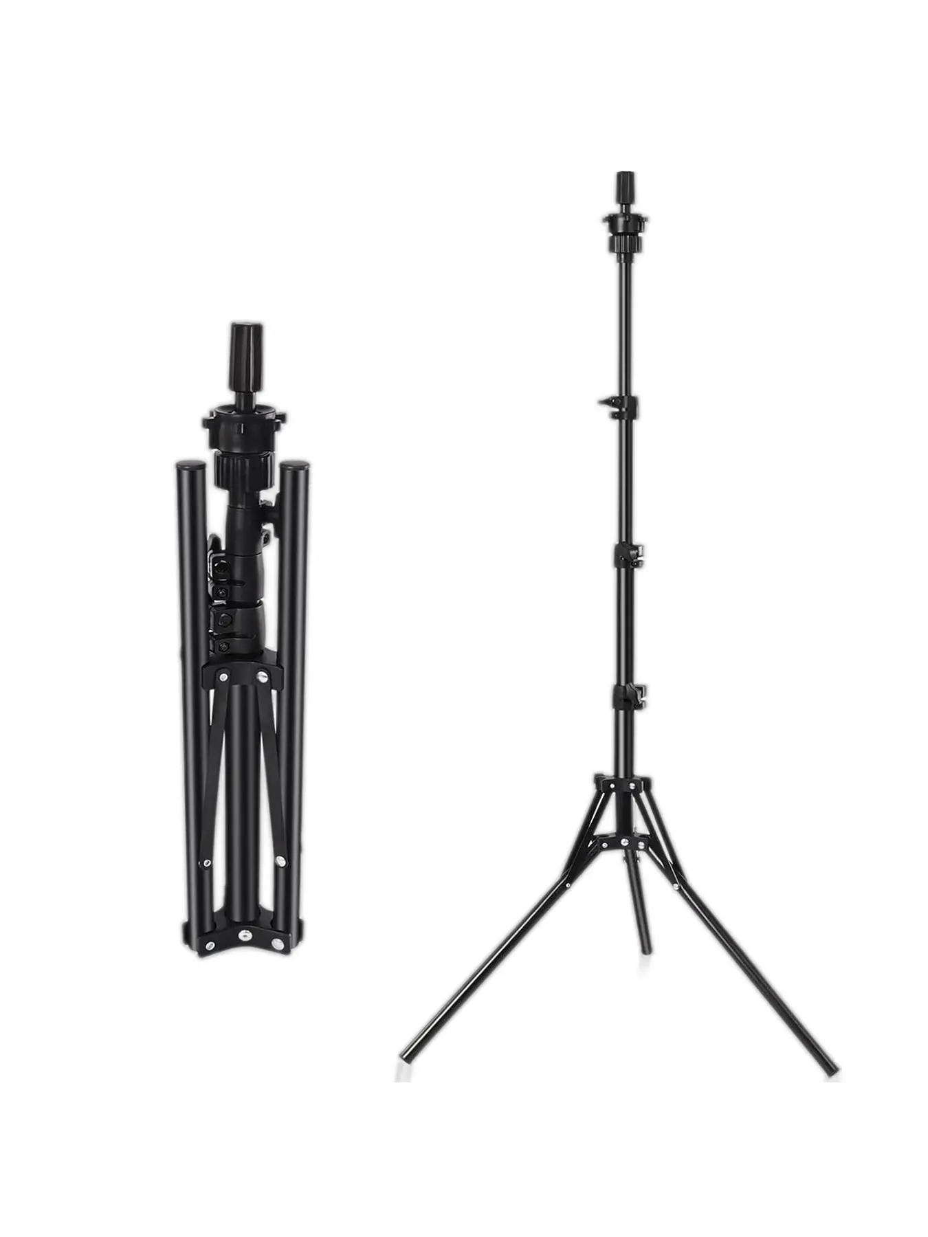 Foldable Mannequin Head Stand, 1 Piece Adjustable Wig Stand Tripod, Metal Mannequin Stand For Cosmetology Hairdressing Training, Hairdressing Tools, Foldable Design, Hairdressing Practice, Versatile Use, Secure Mounting