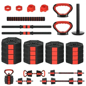 4-in-1 Adjustable Dumbbell Set 88lbs with Connector – Converts to Barbell, Kettlebell & Push-Up Stand – Octagonal Anti-Slip Handles – Multifunctional Home Gym Strength Training Equipment for Men & Women