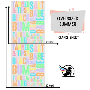 Oversized Summer | Premade DTF Transfer Gang Sheet For Graphic Tees