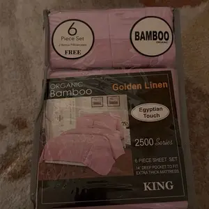 Organic bamboo golden linen  6pc sheet set