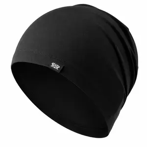 Skull Cap Beanie Lightweight Running Cycling Sports Stretch Hat Black