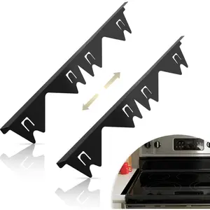 Stainless Steel Stove Side Fillers, 2-Pack Adjustable Heat-Resistant Easy-Clean Covers, 13.8-27.5 In Width 0.79 In Countertop Electric Stove Kitchen Utensil Accessory