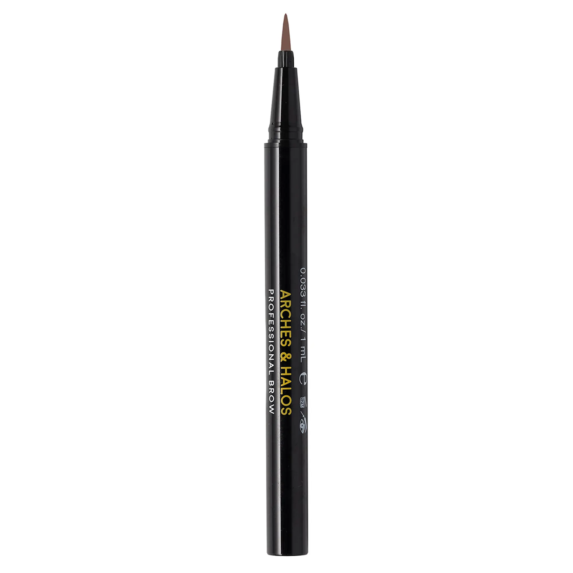Fine Bristle Tip Pen - Dark Brown by Arches and Halos for Women - 0.02 oz Eyebrow Pencil
