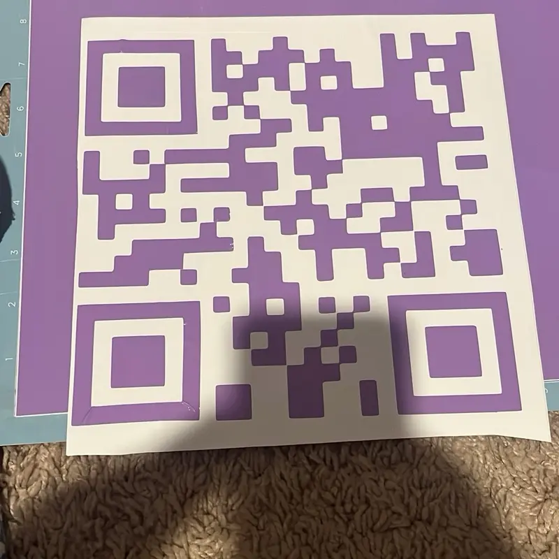 QR Code Decal Purple Pixelated Design for Business Online Presence Enhancement Flexible Color Selection