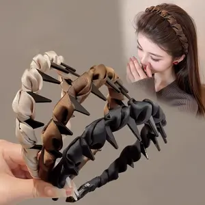 AWAYTR 3Pack Vintage High Cranium Hairband Fashion Headbands with Teeth Comb for Women Party Wedding Home Hairband  Hair Accessories