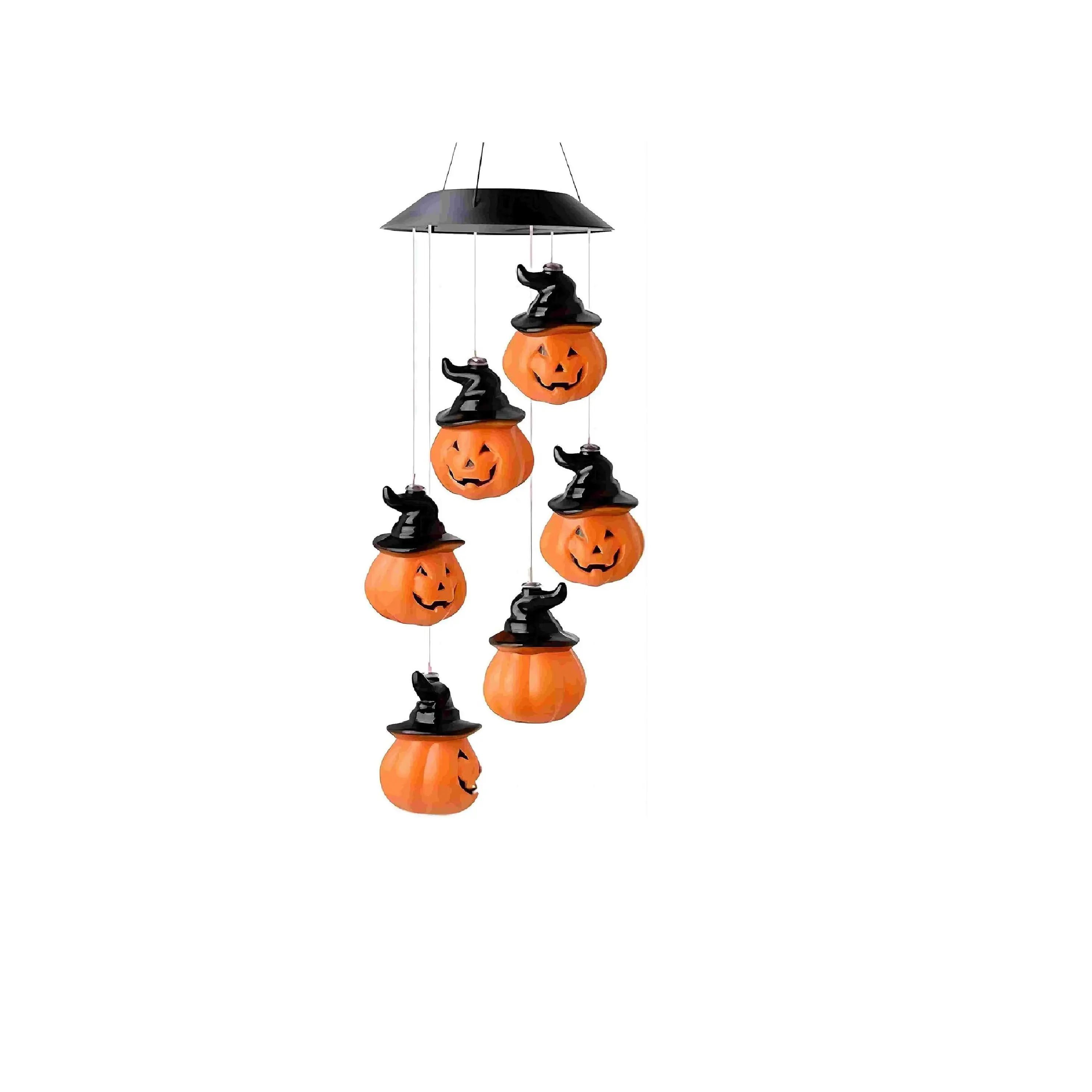 Halloween Pumpkin Solar Wind Chimes Outdoor,Pumpkin Wind Chimes