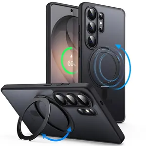 JETech 360 Degree Rotatable Ring Case for Samsung Galaxy S26 Ultra, Compatible with MagSafe, Matte Shockproof Phone Cover with Stand & Ring Holder