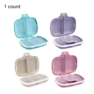 8-compartments Pill Organizer, 1 Count Mini Portable Pill Case, Dustproof Pocket Medicine Storage Box, Home Organizer for Daily Travel, Vitamin Organizer, Supplement Organizer