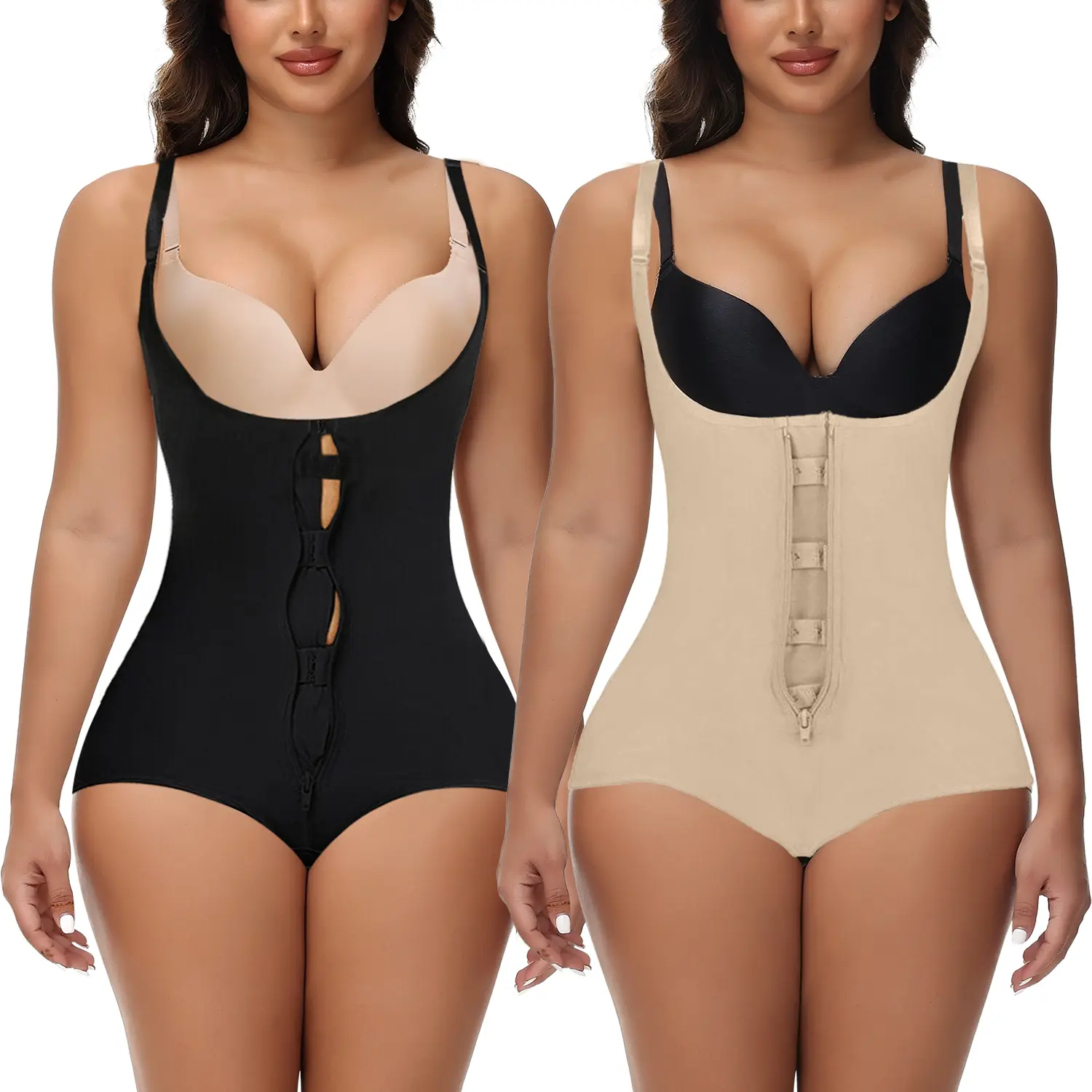 Women's Fajas Colombianas Shapewear Tummy Control Waist Trainer Girdle Body Shaper Butt Lifter Bodysuit With Zipper Front, Tummy Tuck Shapewear, High Waist Girdle, Tummy Tuck Garment, Womenswear Underwear black friday