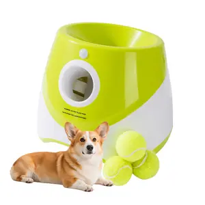 Automatic Dog Tennis Ball Launcher, Rechargeable Dog Ball Thrower with 3 Adjustable Distance Modes, Indoor Outdoor Interactive Dog Toy for Small Medium Dogs