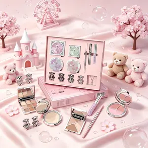 Color makeup suit Lip color eyebrow pencil eye black eyebrow dye powder powder blusher face repair eye shadow gift first choice