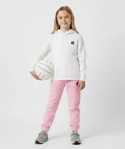 Pink Cotton Girls Sweatpants